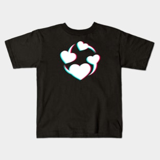 TikTok Revolving Heart White Kids T-Shirt